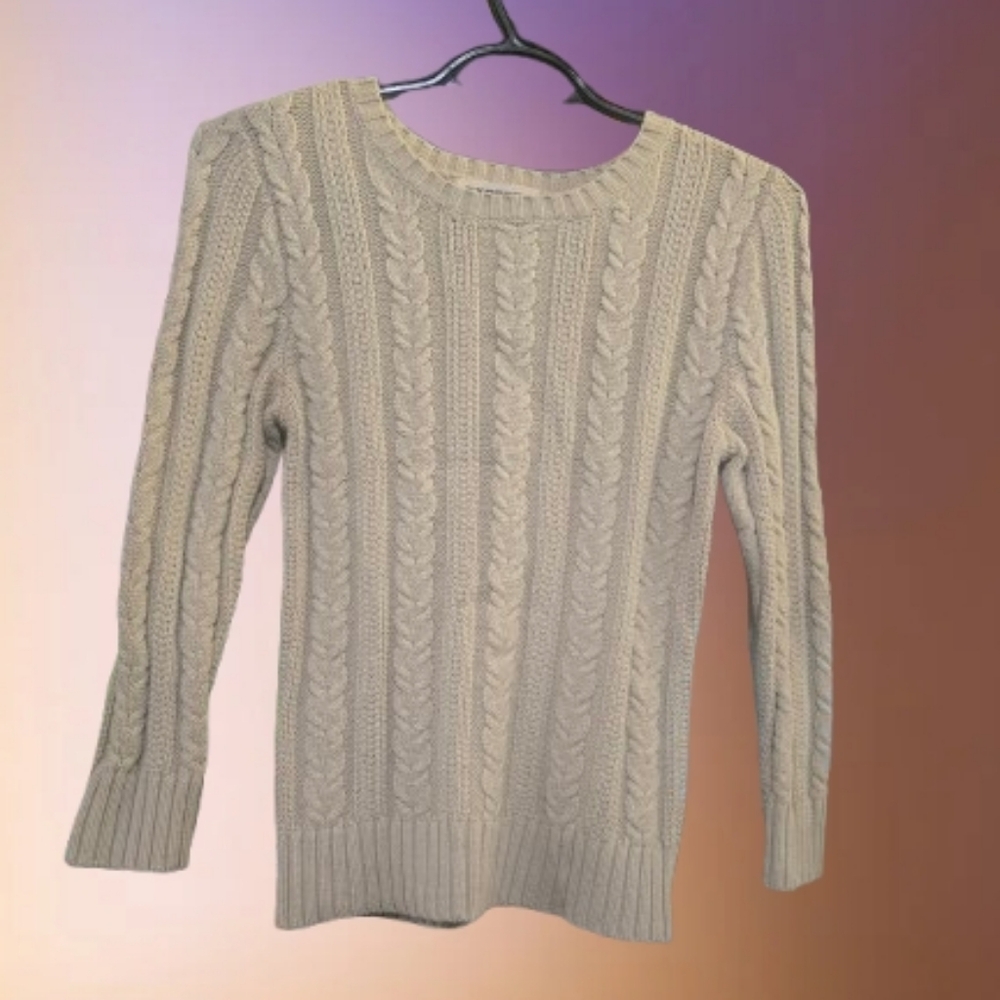 Express Cable Knit Sweater in Light Beige